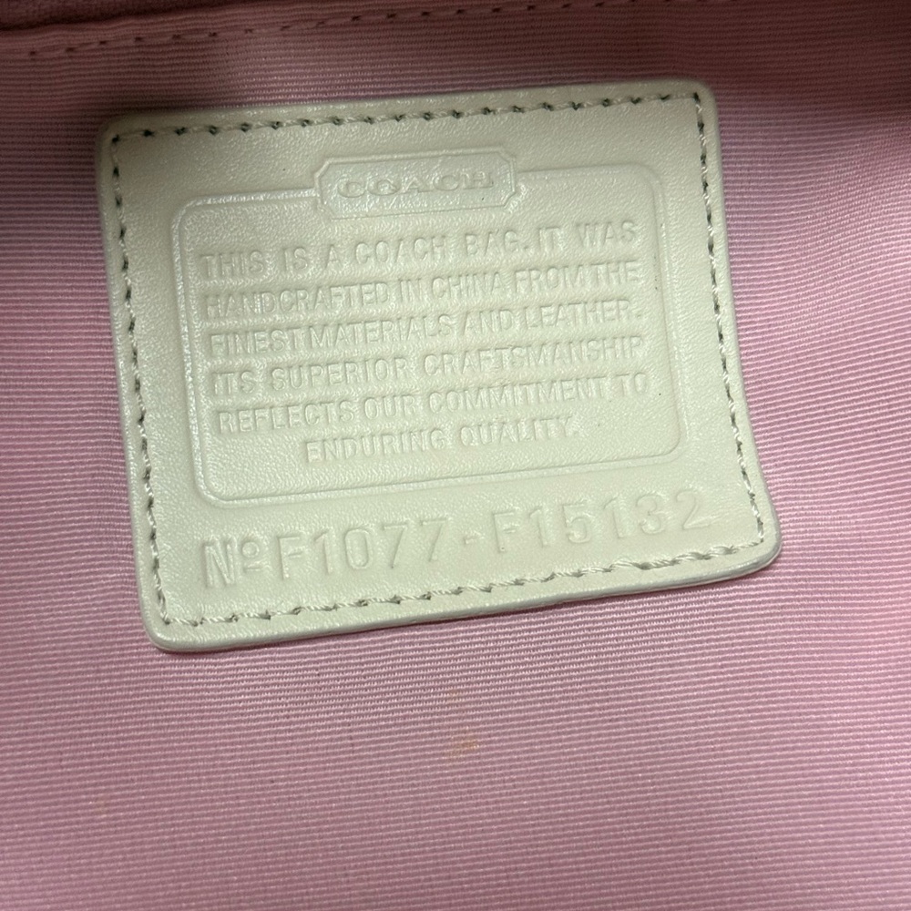 Coach Cream and Pink Satchel with Signature Design - Picture 9 of 9